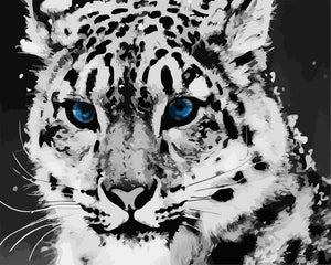 Dipingere con i numeri - Ritratto di tigre dagli occhi blu