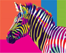 Carica l&#39;immagine nel visualizzatore di Gallery, Dipingere con i numeri - Zebra Pop-Art