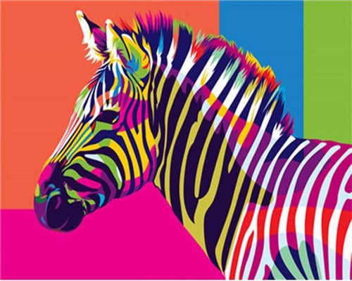 Dipingere con i numeri - Zebra Pop-Art