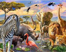Carica l&#39;immagine nel visualizzatore di Gallery, Dipingere con i numeri - Animali della Savana