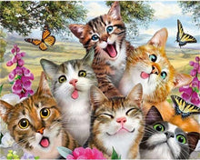 Carica l&#39;immagine nel visualizzatore di Gallery, Dipingere con i numeri - La famiglia dei gatti 2