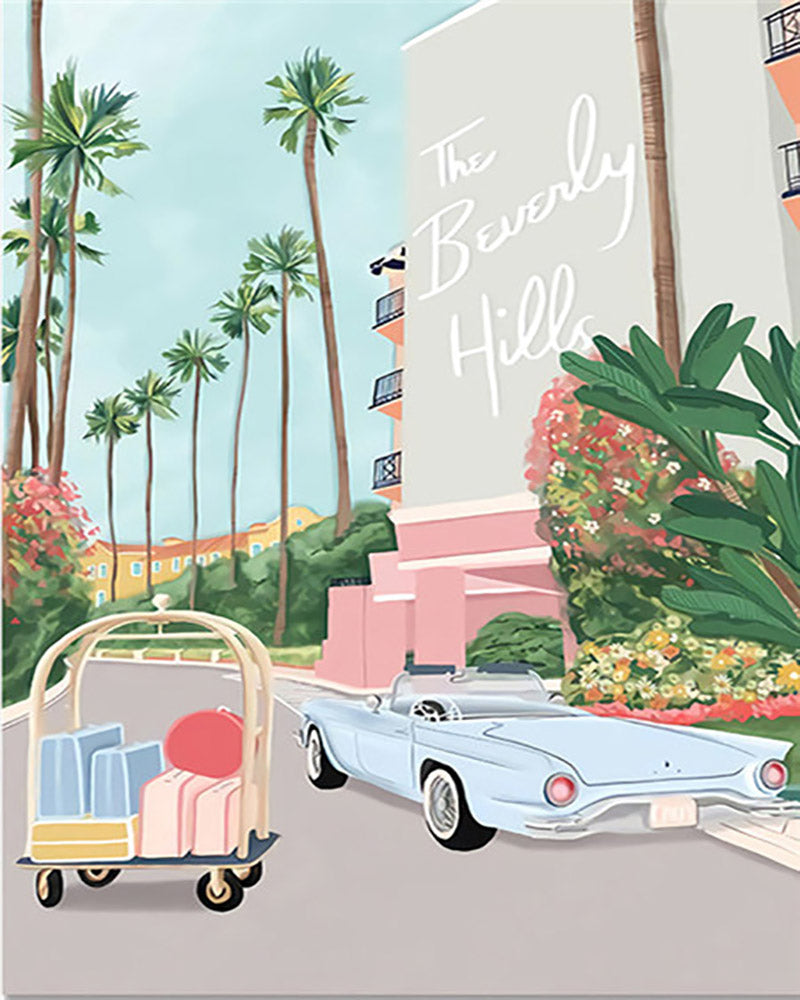 Dipingere con i numeri - Poster di viaggio a Beverly Hills Figured'Art