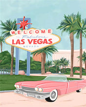 Carica l&#39;immagine nel visualizzatore di Gallery, Dipingere con i numeri - Poster di viaggio Benvenuti a Las Vegas Figured&#39;Art