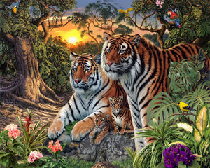 Dipingere con i numeri Famiglia di tigri Figured'Art avanzate nuovi arrivi animali paesaggi tigri foresta
