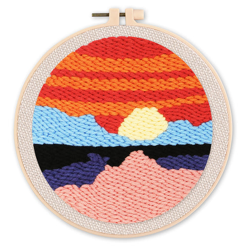 Punch Needle Oceano al tramonto