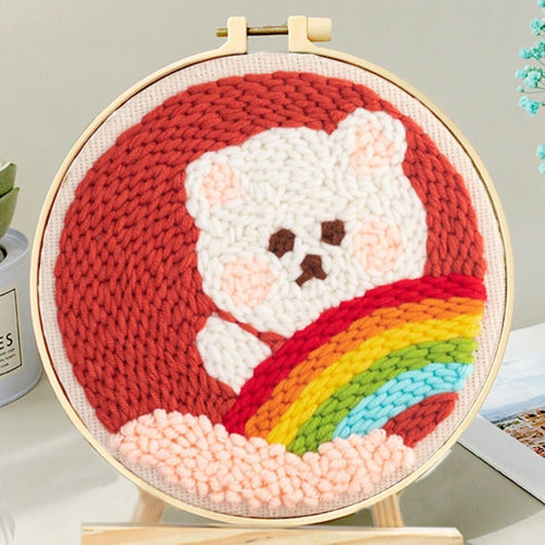 Punch Needle Orsacchiotto e arcobaleno