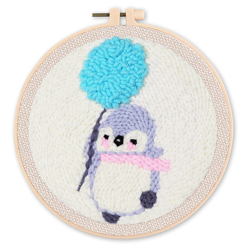 Punch Needle Pinguino e dente di leone