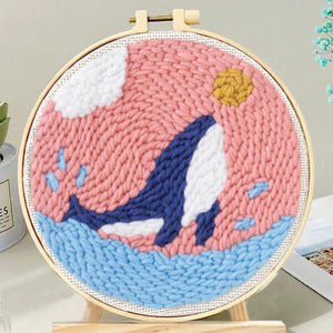 Punch Needle Orca giocosa