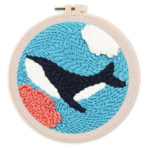 Punch Needle Orca nel mare