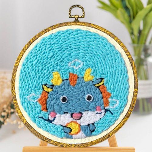 Punch Needle Draghetto con mooncake