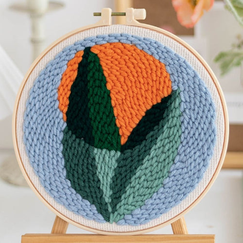 Punch Needle Foglie, sole e ombre