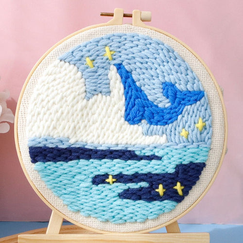 Punch Needle Balena e stelle