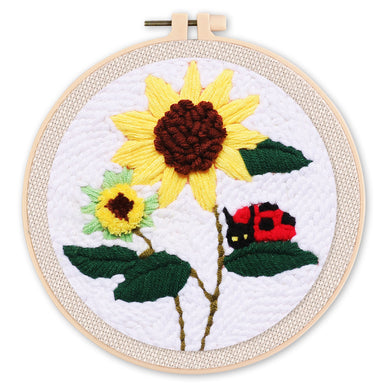 Punch Needle Coccinella e girasoli