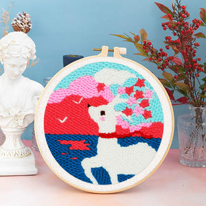 Punch Needle Kit Cerbiatta e fiori di ciliegio