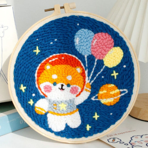 Punch Needle Cagnolino astronauta
