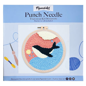 Punch Needle Kit Bella balena blu