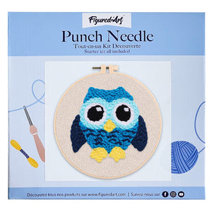 Punch Needle Kit Gufo blu