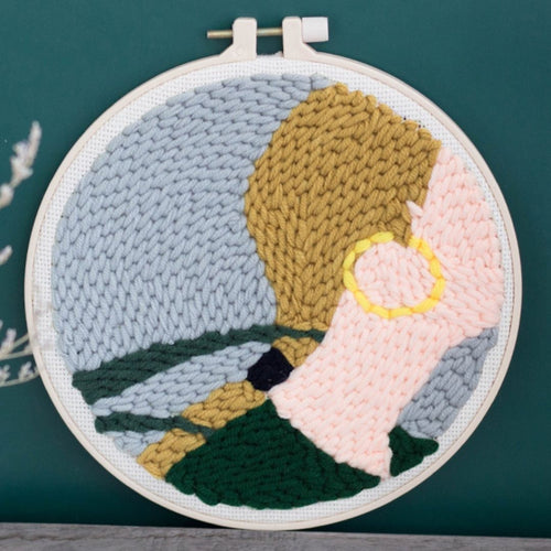 Punch Needle Orecchini a cerchio