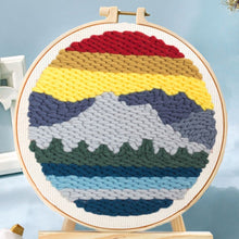 Carica l&#39;immagine nel visualizzatore di Gallery, Punch Needle Tramonto su lago di montagna