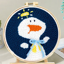 Carica l&#39;immagine nel visualizzatore di Gallery, Punch Needle Pupazzo di neve con nastro blu
