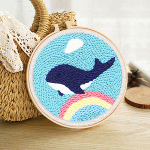 Punch Needle Kit Balena e arcobaleno