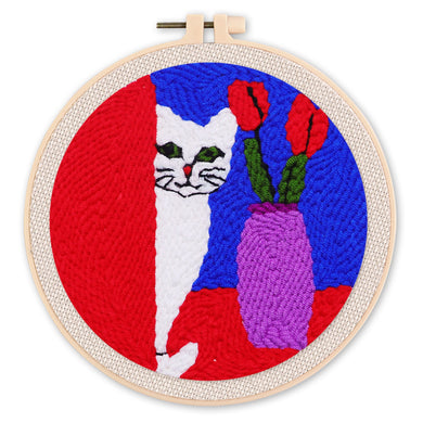 Punch Needle Gatto curioso