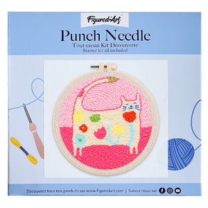 Punch Needle Kit Flower Cat