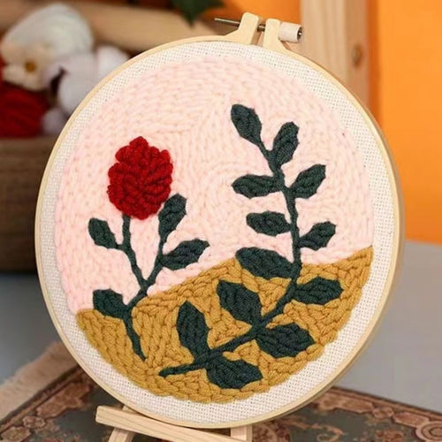 Punch Needle Rami di rosa