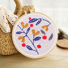 Carica l&#39;immagine nel visualizzatore di Gallery, Punch Needle Kit Rami colorati su sfondo blu