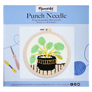 Punch Needle Kit Pianta in vaso nero