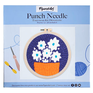 Punch Needle Kit Fiori bianchi