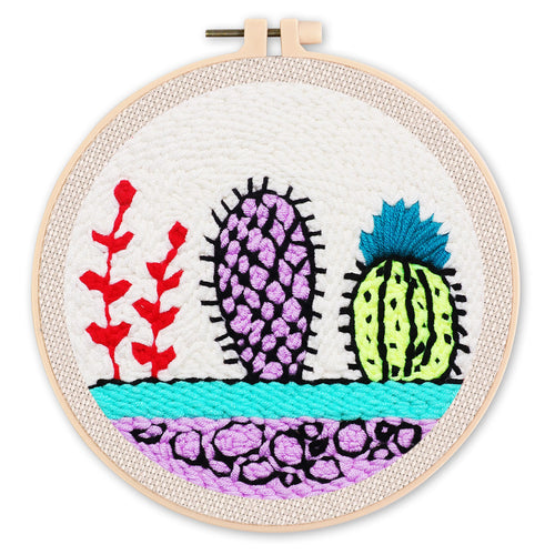 Punch Needle Cactus colorati