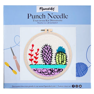 Punch Needle Kit Cactus colorati