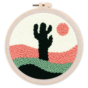 Punch Needle Cactus nel deserto