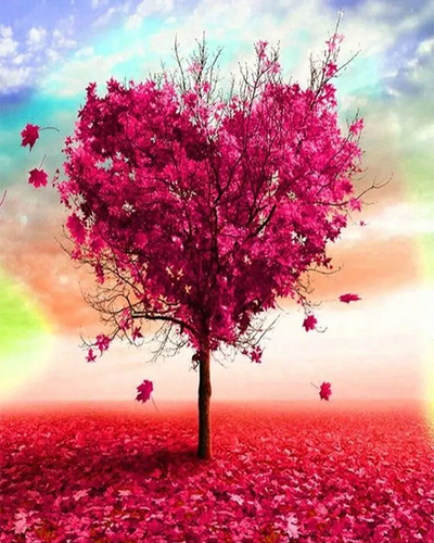 Ricamo a Punto Croce - Albero a cuore