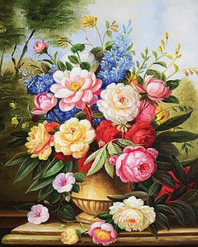 Ricamo a Punto Croce - Bouquet multicolore