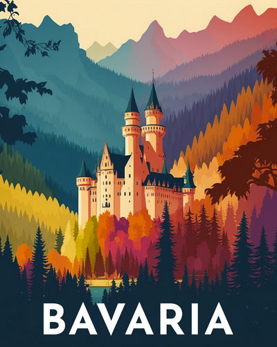Diamond Painting - Poster di viaggio in Baviera