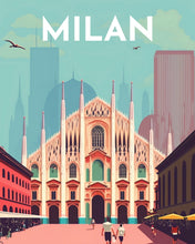 Carica l&#39;immagine nel visualizzatore di Gallery, Diamond Painting - Poster di viaggio a Milano
