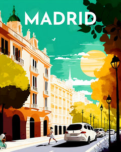 Diamond Painting - Poster di viaggio a Madrid