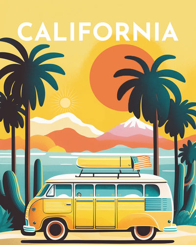 Diamond Painting - Poster di viaggio in California