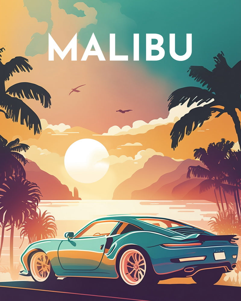 Diamond Painting - Poster di viaggio a Malibu
