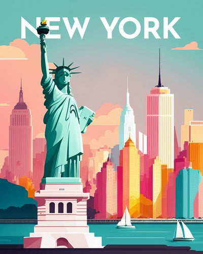 Diamond Painting - Poster di viaggio a New York