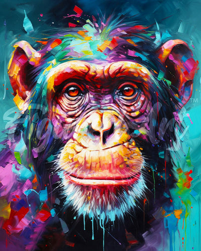 Diamond Painting - Scimpanzé Astratto Colorato