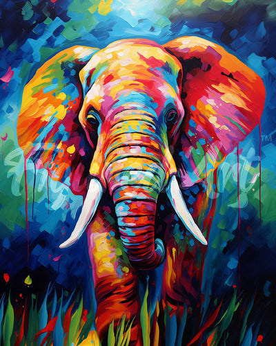 Diamond Painting - Elefante Astratto Colorato