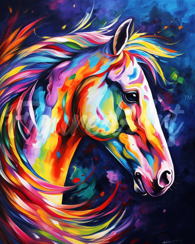 Diamond Painting - Cavallo Astratto Colorato