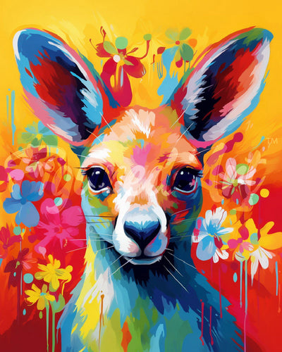 Diamond Painting - Canguro Astratto Colorato