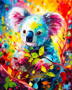 Diamond Painting - Koala Astratto Colorato 40x50cm tela già incorniciata