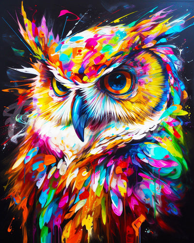Diamond Painting - Gufo Astratto Colorato