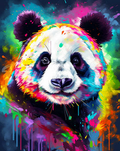 Diamond Painting - Panda Astratto Colorato 40x50cm tela già incorniciata