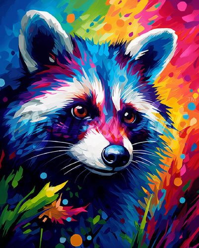 Diamond Painting - Procione Astratto Colorato